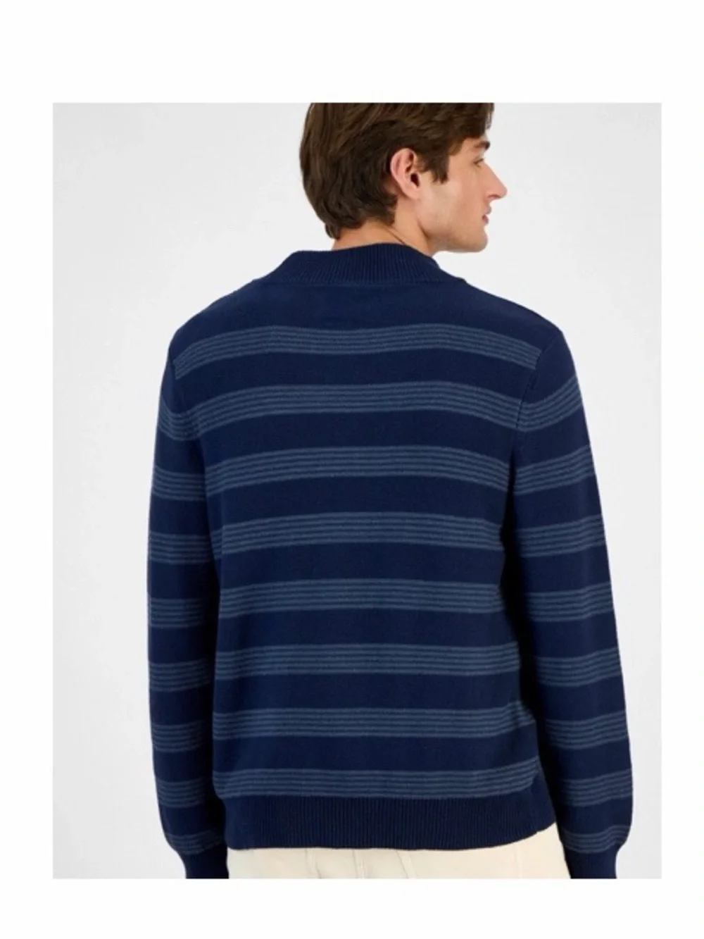 Sun +‎ Stone Striped Shawl Collar Pullover Sweater NWT